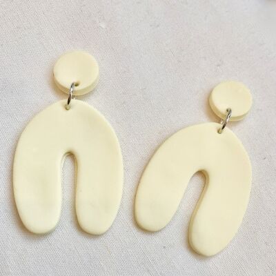 Polymer Clay Earrings // Pastel Yellow Arch Earrings // Yellow Polymer Clay Earrings // Arch Earrings // Handmade Earrings