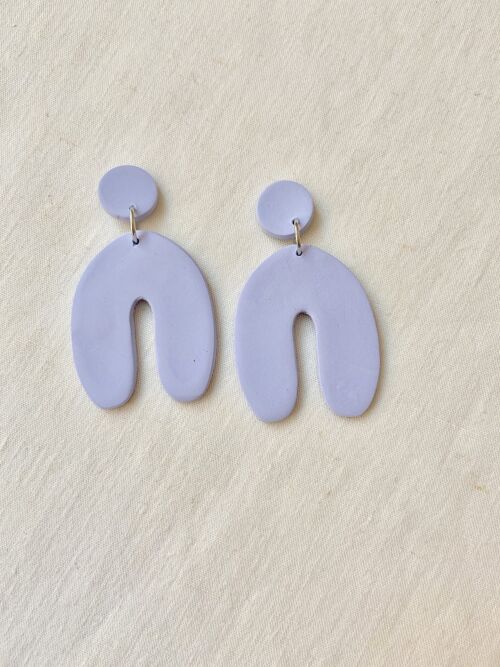 Polymer Clay Earrings // Lilac Arch Earrings // Lilac Polymer Clay Earrings // Statement Earrings // Handmade Earrings