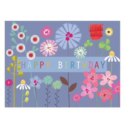 TW515 Mini carte florale joyeux anniversaire