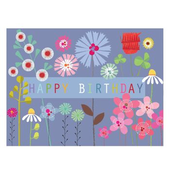 TW515 Mini carte florale joyeux anniversaire 1