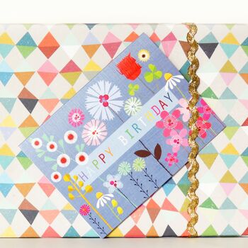 TW515 Mini carte florale joyeux anniversaire 3