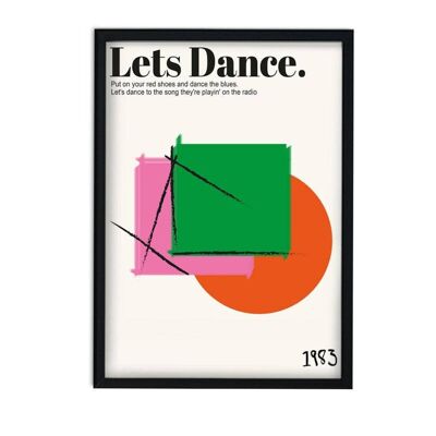 Lets Dance David Bowie Inspired Retro Giclée Art Print