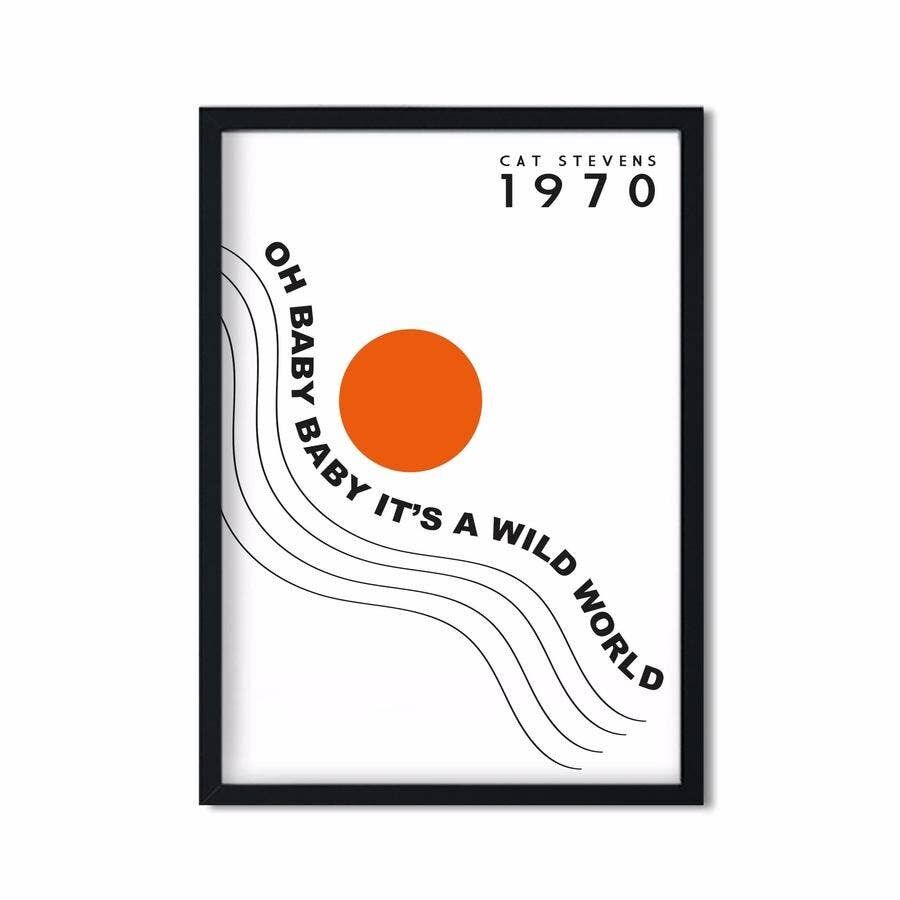 Wild World Cat Stevens Inspired Retro Giclée Art Print