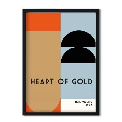 Herz aus Gold Retro Kinderzimmer Giclée Kunstdruck