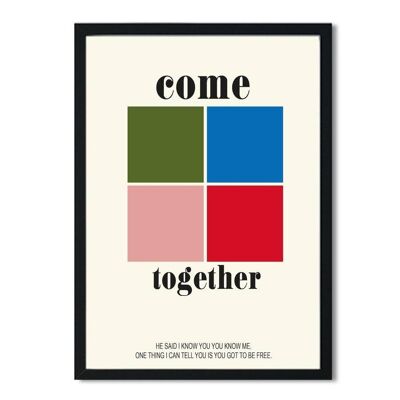 Vieni insieme Beatles ispirato retrò stampa artistica giclée