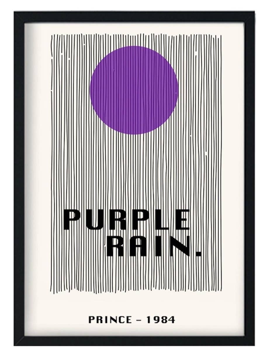 Stampa artistica giclée retrò con pioggia viola