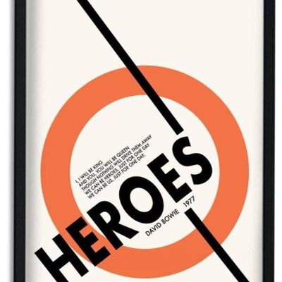 Heroes David Bowie Inspired Retro Giclée Art Print