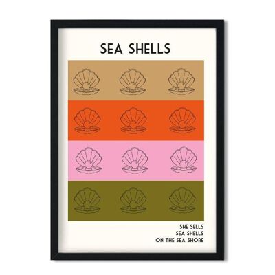 Sea Shells Retro Giclée Art Print