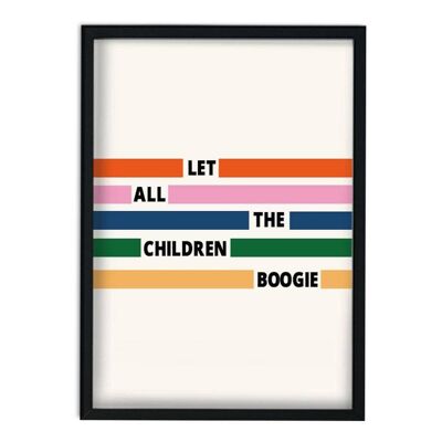 Lassen Sie alle Kinder Boogie Retro Bowie Kunstdruck