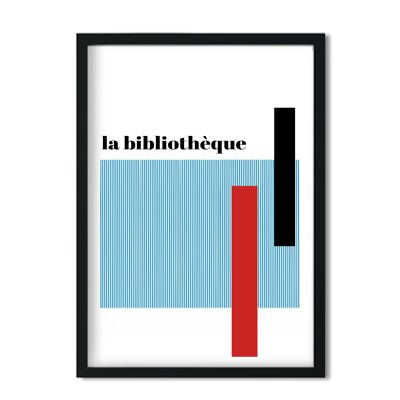 La bibliothèque französischer abstrakter Giclée-Kunstdruck