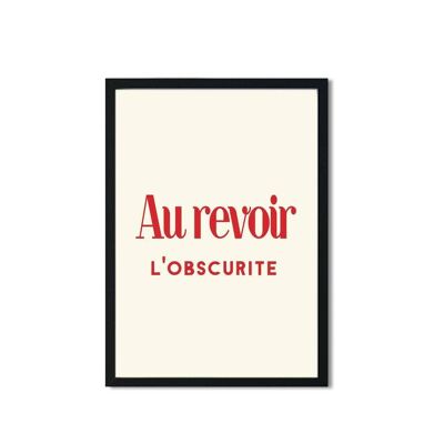 Au Revoir L'obscurite (Au revoir les ténèbres) Impression d'art - Rouge