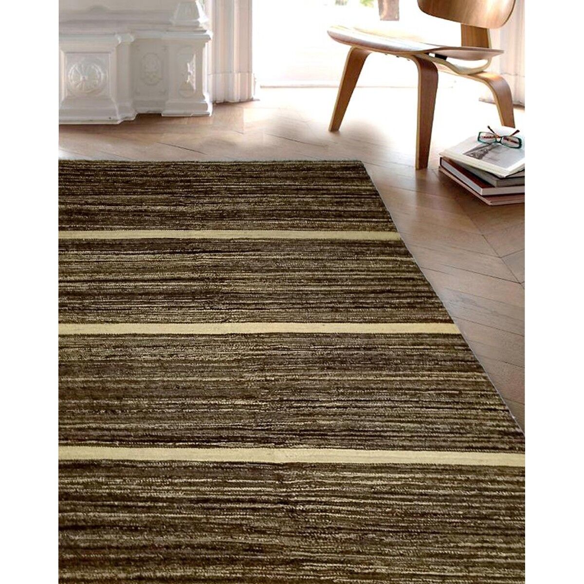 Tappeto Kilim in cemento neutro fatto a mano