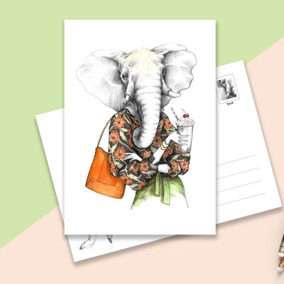 Card A5 animal Elephant