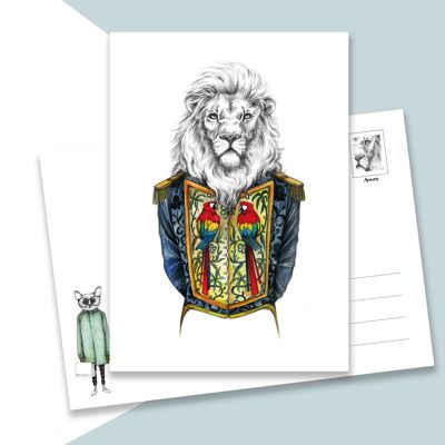 Card A5 animal Lion
