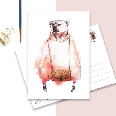 Card A5 animal Polar bear