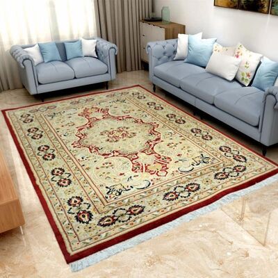Kashan Hand knotted Double Colonial White Soft Rug