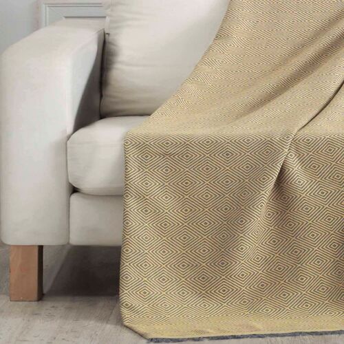 Carré Throw Blanket - MUSTARD