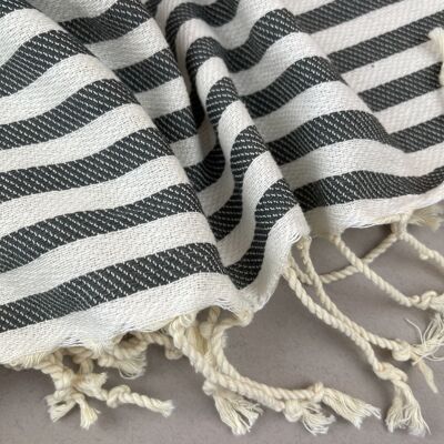 Curaçao Turkish Towel Peshtemal - BLACK