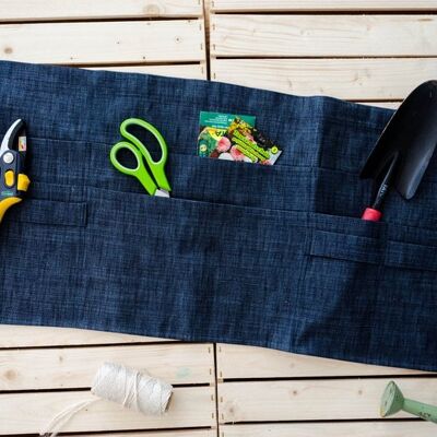 Dark denim gardening apron