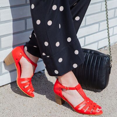 Billie Up - Red Vegan Heeled Sandals