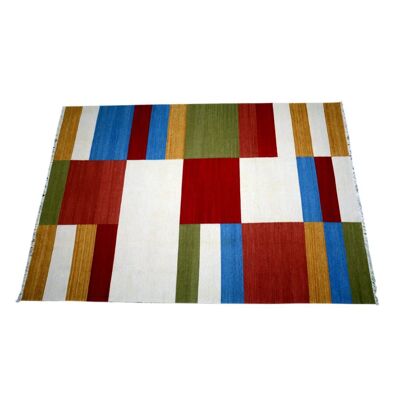 Tapis coloré fait main en laine véritable