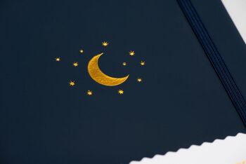 Journal quadrillé A5 - Lune et étoiles - Bleu nuit 3