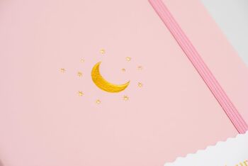 Journal A5 Dot Grid - Lune et Étoiles - Rose Blush 3