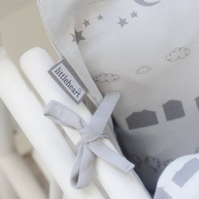 Littleheart Cot Bedding Little City Soft Grey