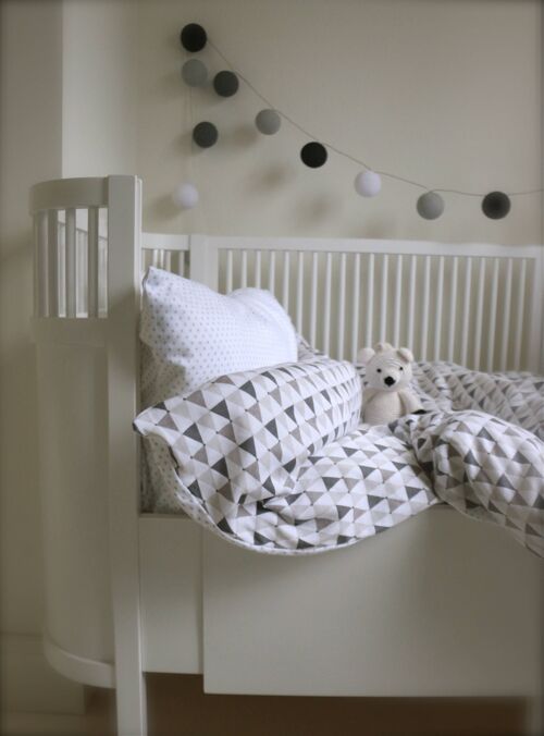 Littleheart Cot Bedding Confetti Grey