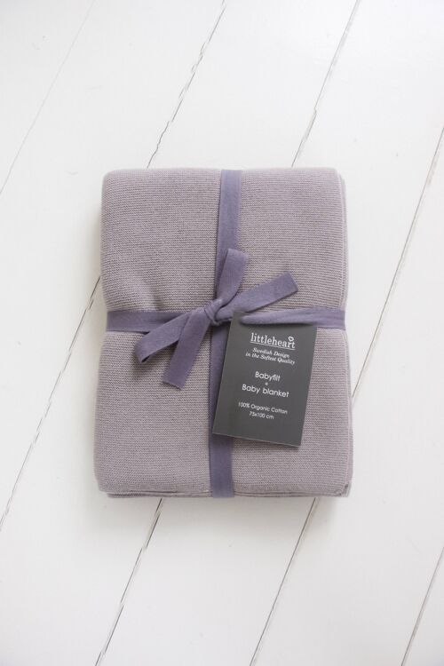 Littleheart Fine Knit Blanket Pearl Grey