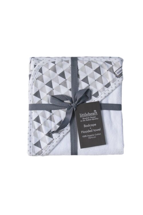 Littleheart Hooded Towel Confetti Grey