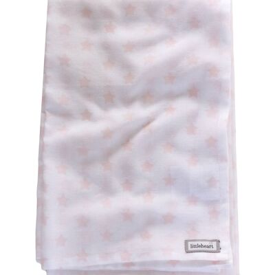 Couverture en mousseline Littleheart Little Star Rose