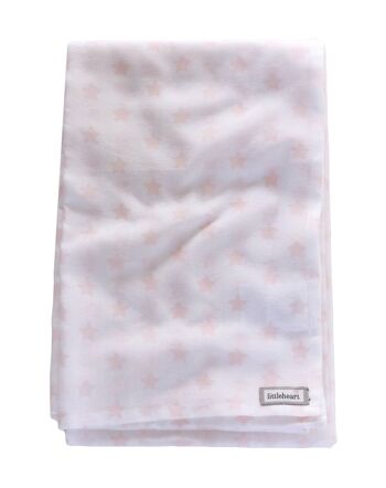 Couverture en mousseline Littleheart Little Star Rose 3