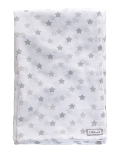 Littleheart Muslin Blanket Little Star Grey