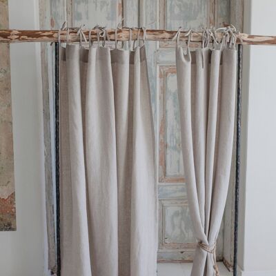 Linen Tie Top Curtains Panel