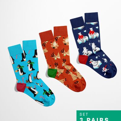 Weihnachts-Set Socken-Set (3er-Pack)