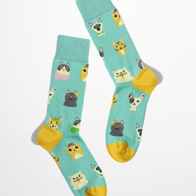 Chaussettes pour amoureux des chats | chaussettes de personne de chat | chaussettes de chats hipster | chaussettes pour maman chat | chaussettes pour papa chat | chaussettes d’amour de chat | chaussettes de chats drôles |