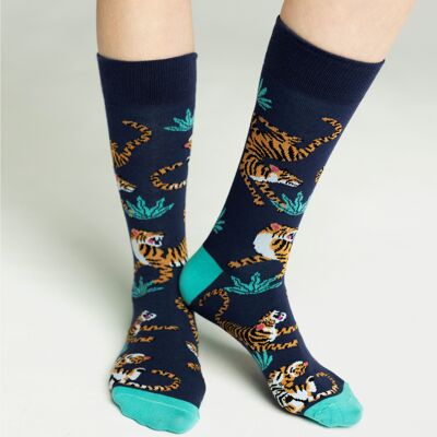 Chaussettes rugissantes | Chaussettes de chat sauvage | Chaussettes Tigres | Chaussettes d’amant de tigre | Chaussettes nature sauvage |