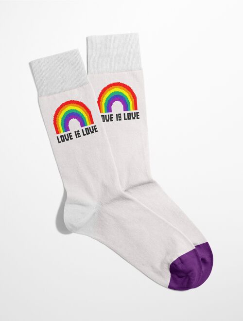 LOVE IS LOVE Socks | lgbtq socks | Pride socks | unisex socks | pride month socks | rainbow socks | gay pride socks | by Banana Socks