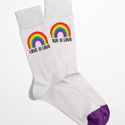 LOVE IS LOVE Socks | lgbtq socks | Pride socks | unisex socks | pride month socks | rainbow socks | gay pride socks | by Banana Socks