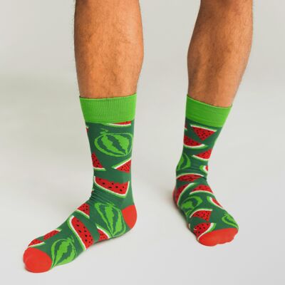 Wassermelonensocken | Obstsocken | Saftige Socken | Voller Geschmackssocken | Fruchtmuster auf Socken |