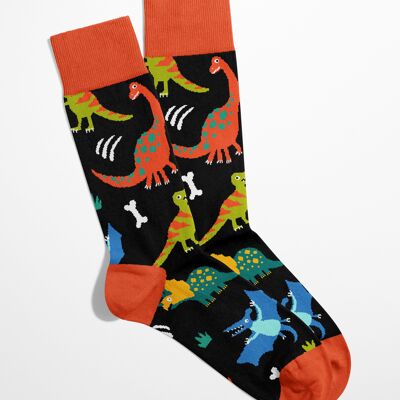 Chaussettes dinosaures | Chaussettes Sourire | Chaussettes Bog Boy | Chaussettes fille des tourbières | Chaussettes à motif de dinosaure