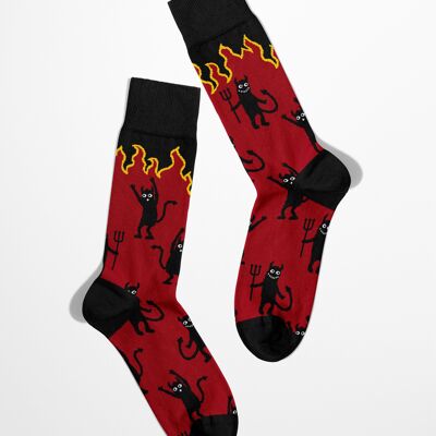 Chaussettes Trick or Treat | Chaussettes du diable | Chaussettes à motifs drôles | Des chaussettes pour toutes les occasions |