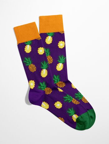 Chaussettes ananas | Chaussettes aux fruits | Chaussettes juteuses | Chaussettes pleines de saveurs | Motif de fruits sur les chaussettes | Amateur de fruits 1