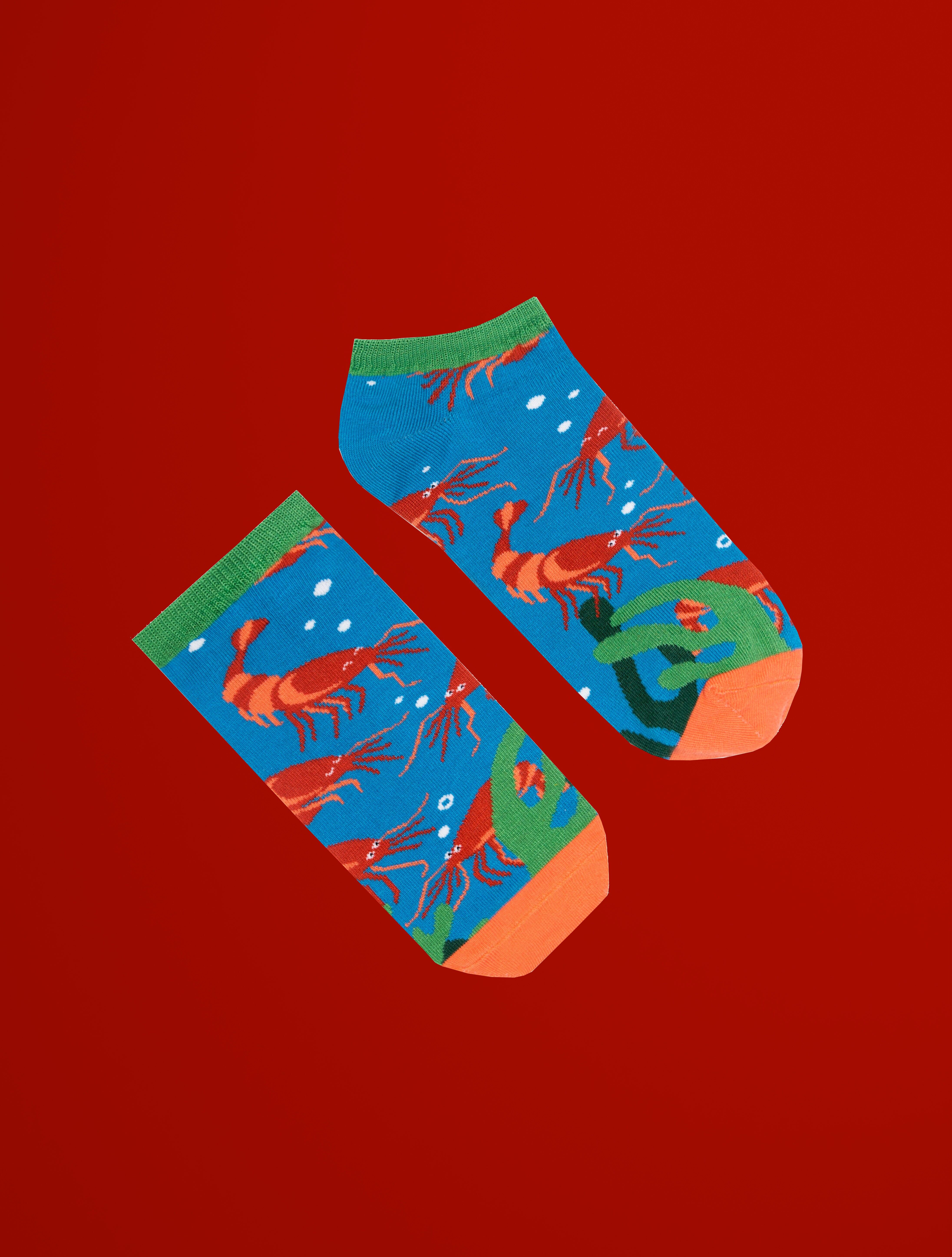Kurze Garnelensocken | Meereslebenssocken | Meeressocken | Unisex-Socken |
