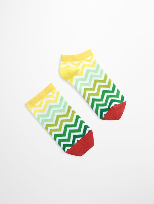 Green Stripes short socks | Nature Socks | Stripes Socks |