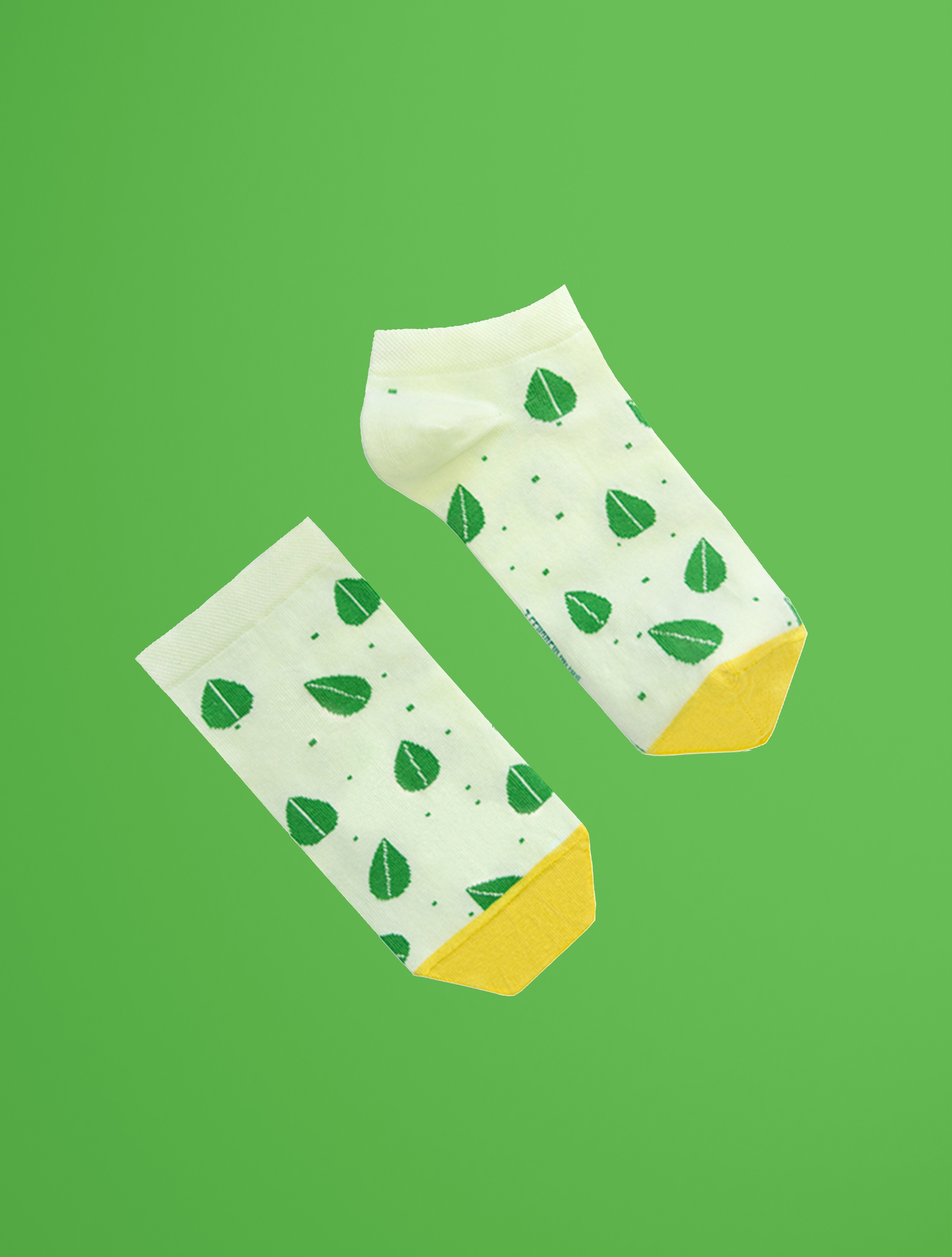 Calzini corti verde | Calzini verdi | Calzini naturali | Calzini con foglie |