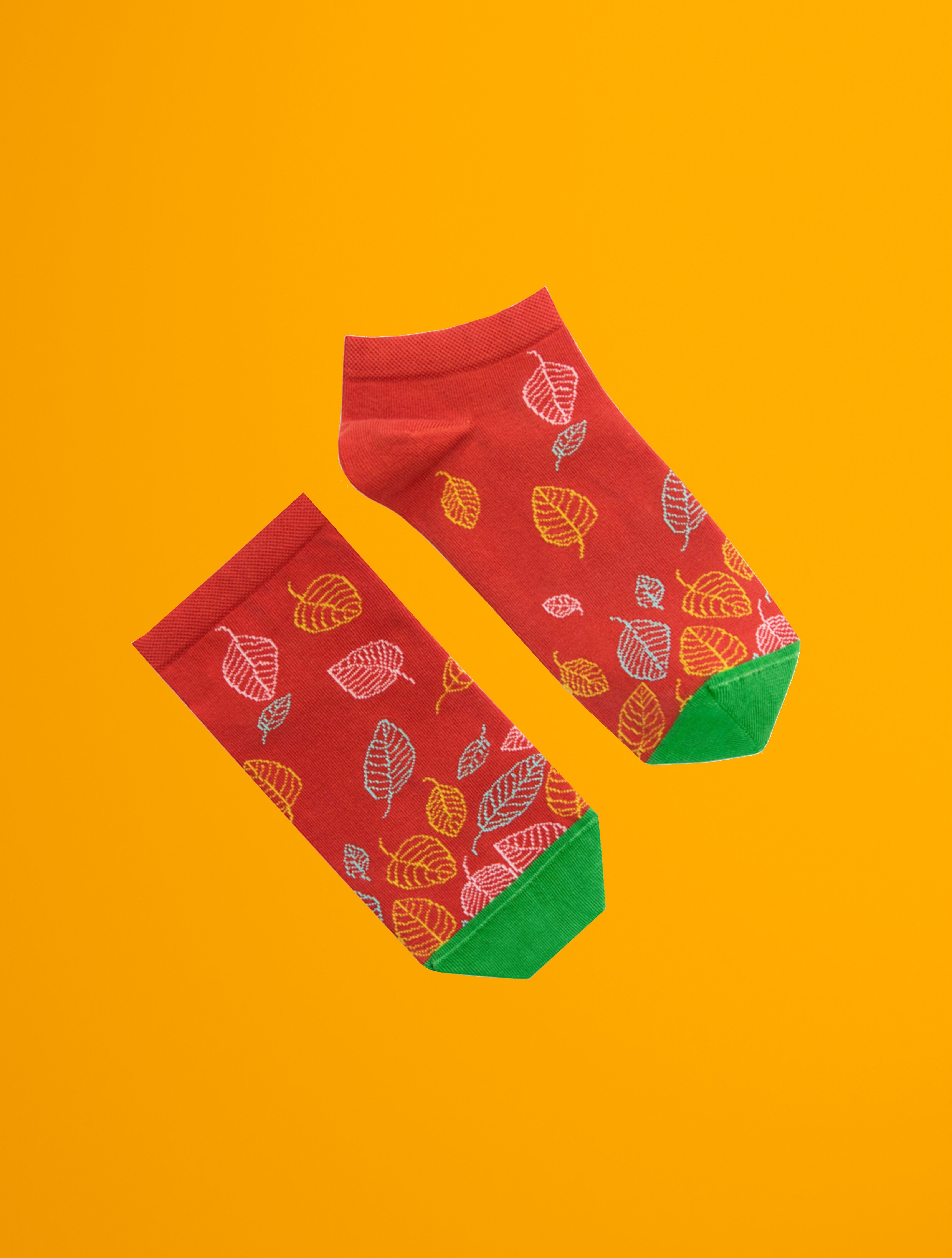 Hinterlässt kurze Socken | Grüne Socken | Natursocken | Blättersocken |