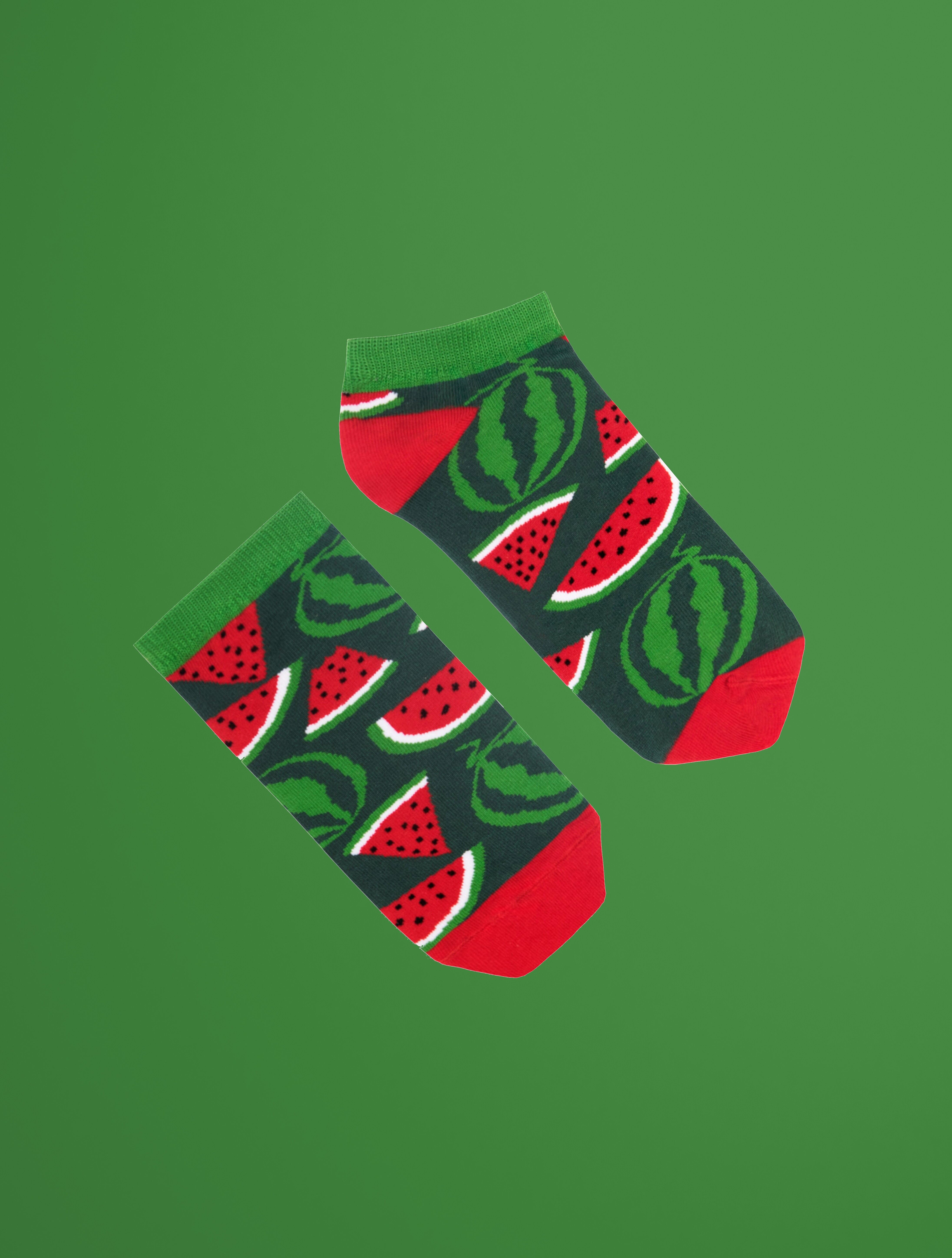 Kurze Socken mit Wassermelonen | Obstsocken |