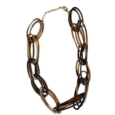 Necklace Oval rings - Brown